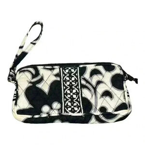 Vera Bradley Night & Day Wristlet pre-loved floral black and white